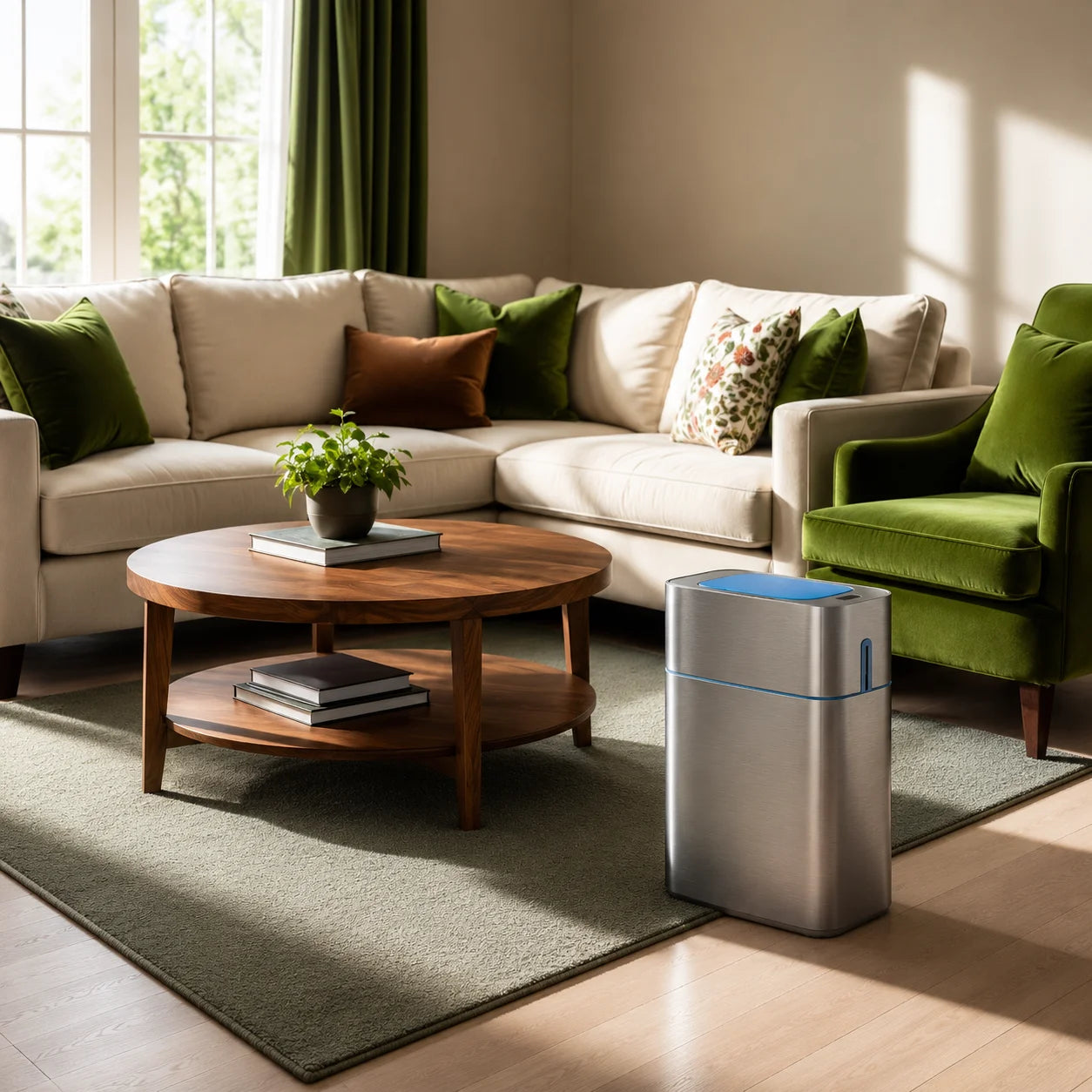 Joybos Premium Stainless Steel Smart Trash Can, 2.8 Gallon Touchless Motion Sensor Garbage Bin with Lid, Fingerprint-Resistant Slim Waste Container for High-End Bathroom & Kitchen, Includes 120 Drawstring Bags (8 Rolls)