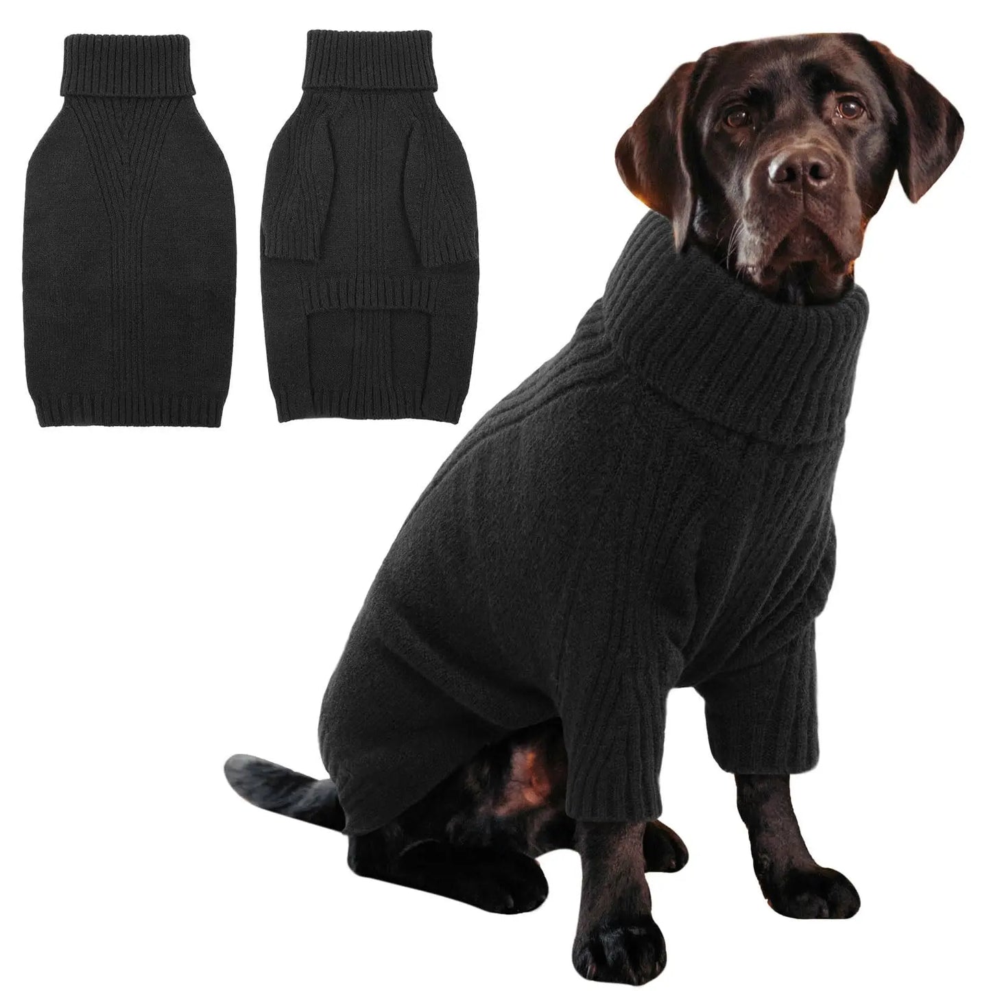 Dog Sweater Turtleneck Warm Knitwear For Large Dogs Thick Winter Cold Pet Clothes Soft Comfortable Fit Labrador Golden Retriever