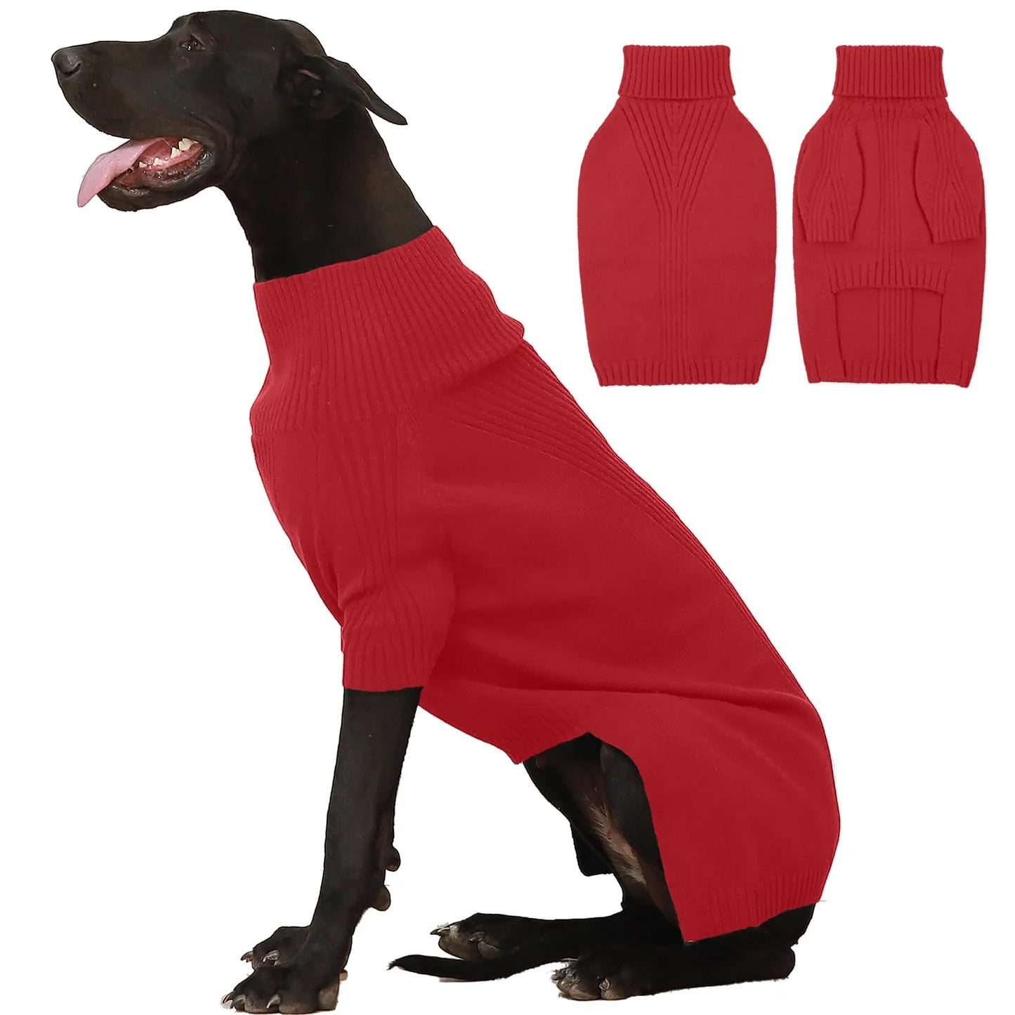Dog Sweater Turtleneck Warm Knitwear For Large Dogs Thick Winter Cold Pet Clothes Soft Comfortable Fit Labrador Golden Retriever
