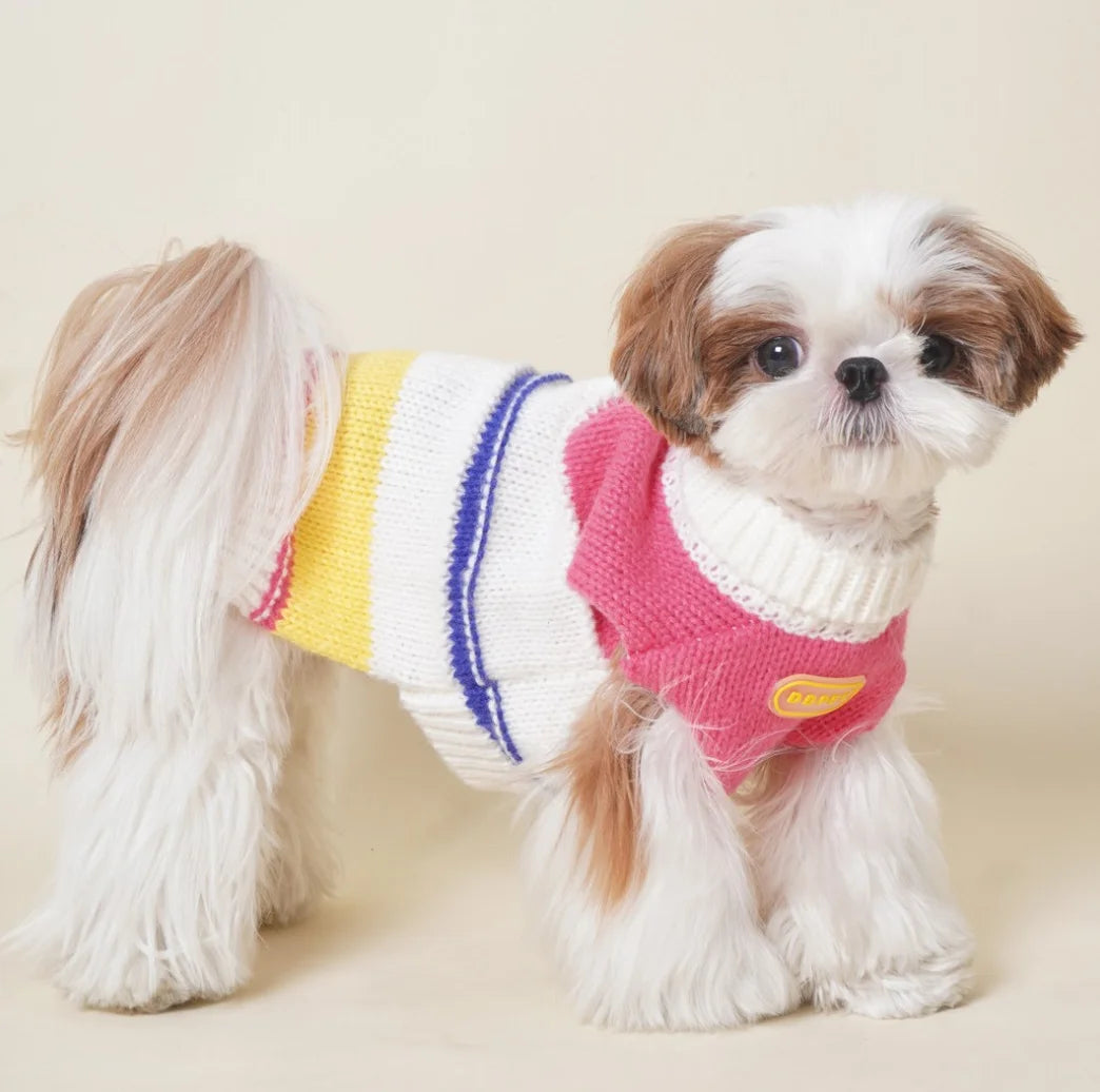 Cute French Fries Printed Soft Cotton Pet Sweater High Quality Design Dog Jacket Small Animal Clothing for Cats