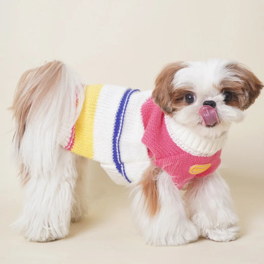 Cute French Fries Printed Soft Cotton Pet Sweater High Quality Design Dog Jacket Small Animal Clothing for Cats