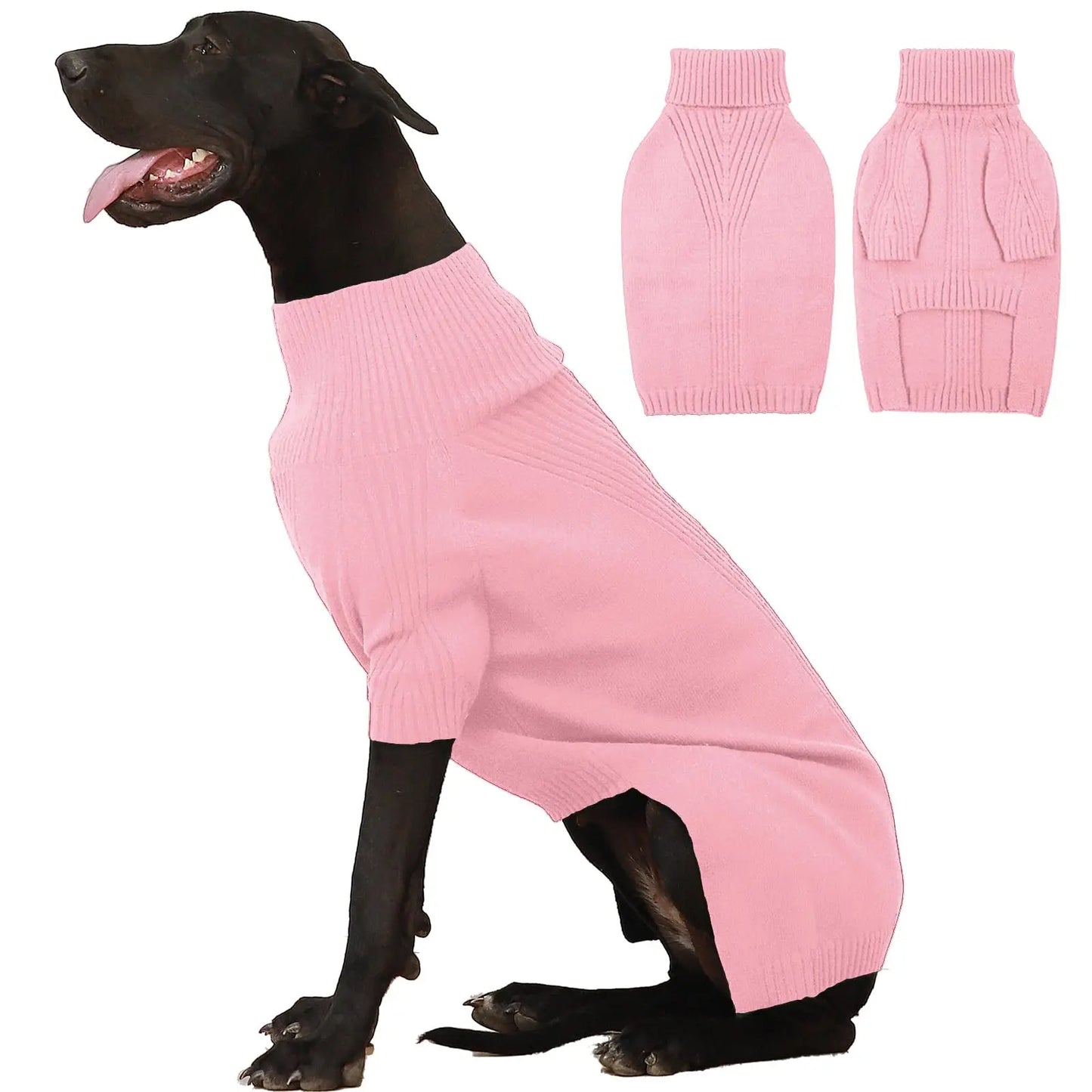 Dog Sweater Turtleneck Warm Knitwear For Large Dogs Thick Winter Cold Pet Clothes Soft Comfortable Fit Labrador Golden Retriever