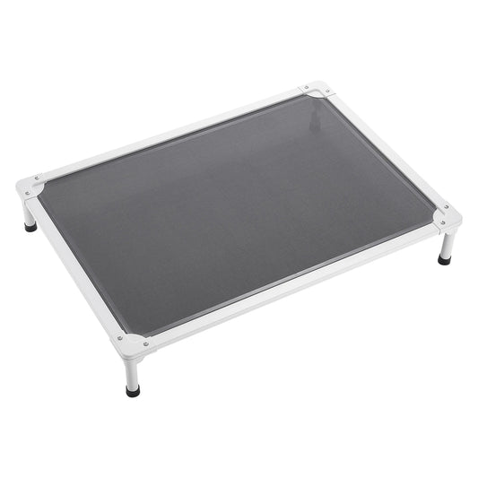 SucceBuy Elevated Dog Bed for Large Dogs Portable Raised Dog Cot with Aluminum Tube Metal Frame and Breathable Textilene Mesh