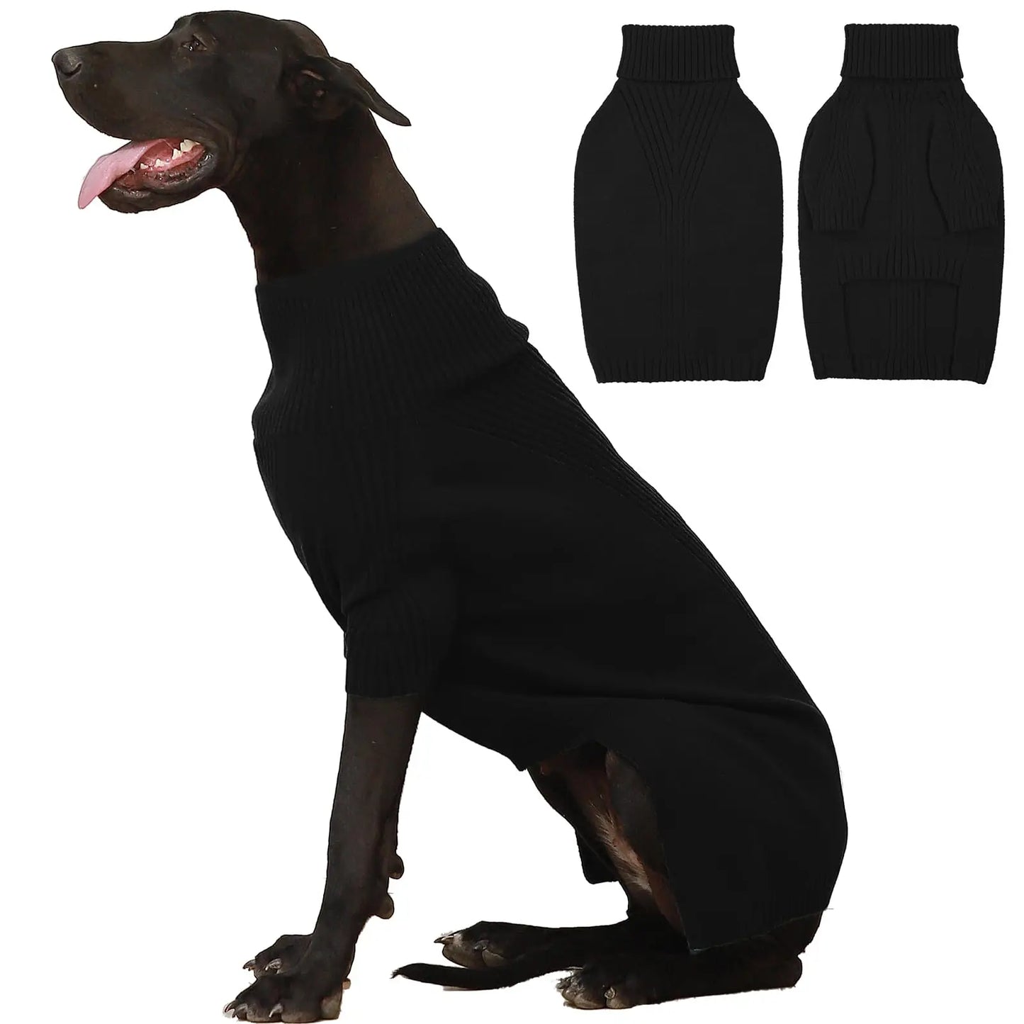 Dog Sweater Turtleneck Warm Knitwear For Large Dogs Thick Winter Cold Pet Clothes Soft Comfortable Fit Labrador Golden Retriever
