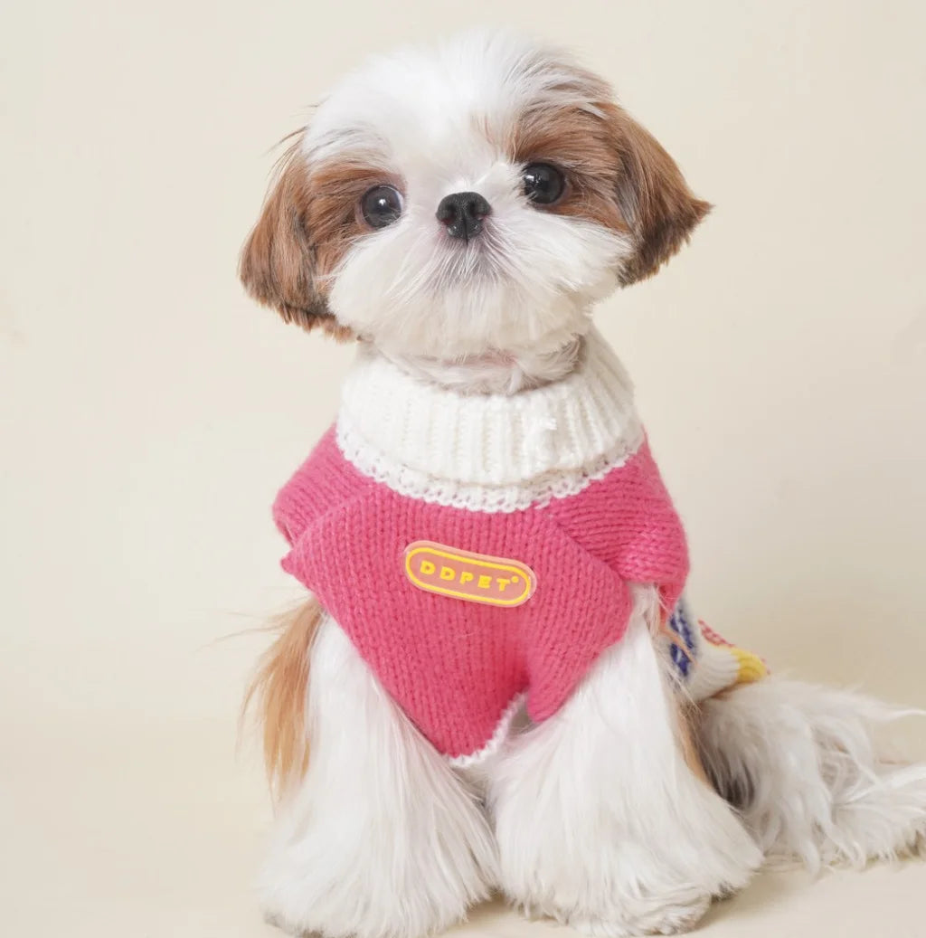 Cute French Fries Printed Soft Cotton Pet Sweater High Quality Design Dog Jacket Small Animal Clothing for Cats