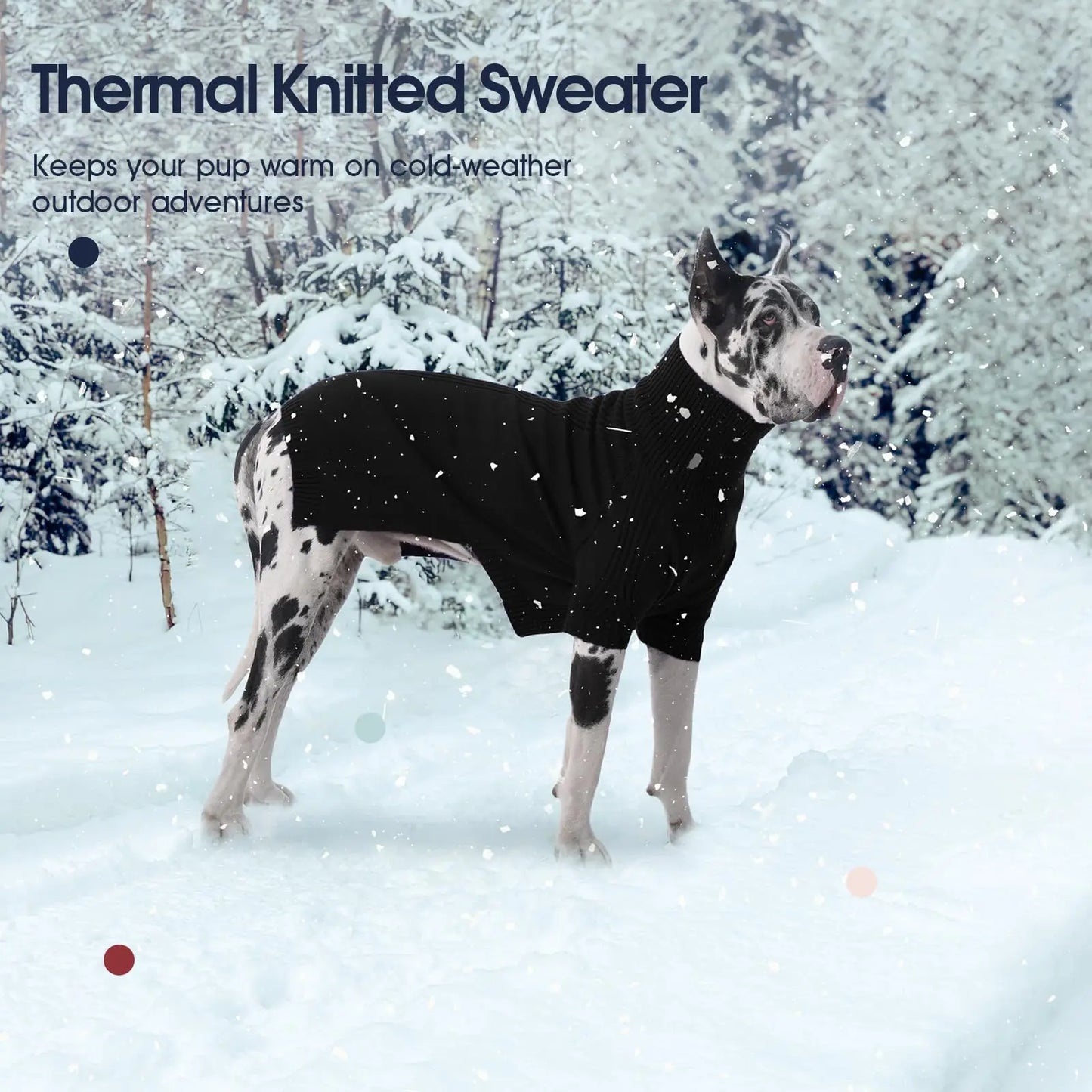 Dog Sweater Turtleneck Warm Knitwear For Large Dogs Thick Winter Cold Pet Clothes Soft Comfortable Fit Labrador Golden Retriever