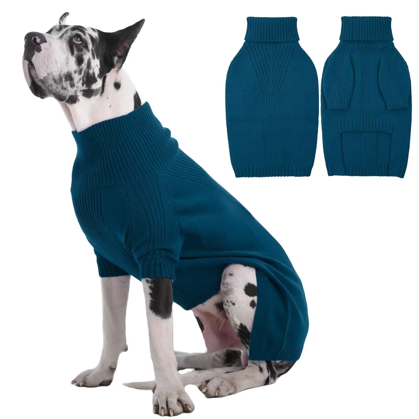 Dog Sweater Turtleneck Warm Knitwear For Large Dogs Thick Winter Cold Pet Clothes Soft Comfortable Fit Labrador Golden Retriever