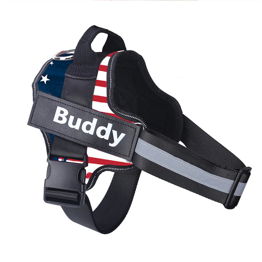Personalized Dog Harness NO PULL Reflective Breathable Pet Harness Vest For Small Large Dog Outdoor Walk Training Accessories