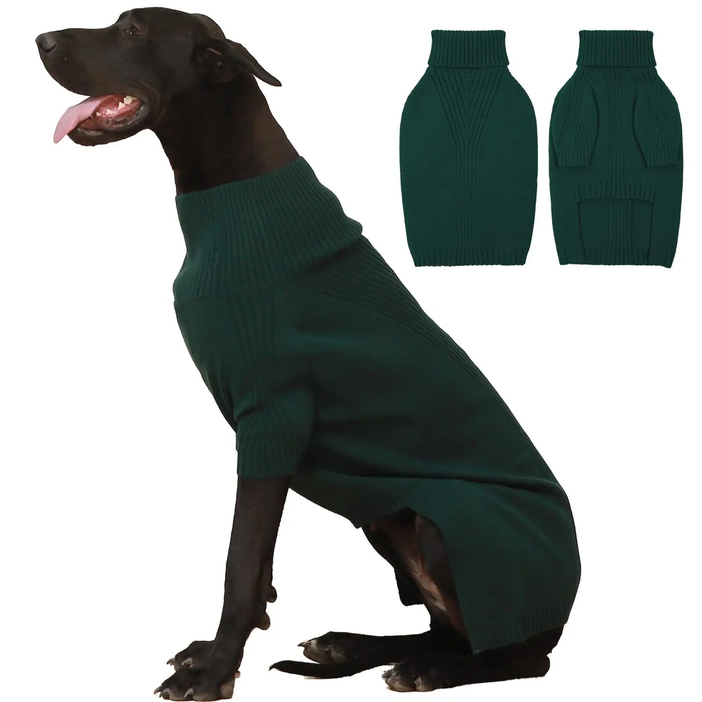 Dog Sweater Turtleneck Warm Knitwear For Large Dogs Thick Winter Cold Pet Clothes Soft Comfortable Fit Labrador Golden Retriever