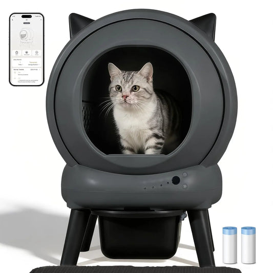 Self Cleaning Litter Box for Multiple Cats, Automatic Litter Box with APP Control, 9-Sensor Safety Protection, 60L, Customized
