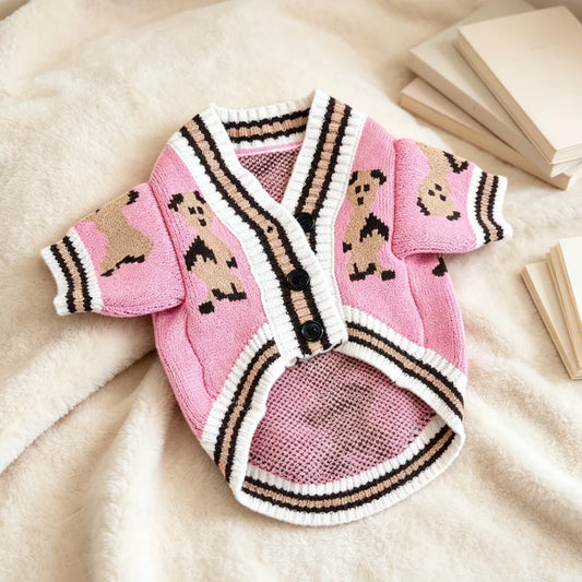 Cute Bear Pet Sweater Autumn Winter Dog Clothes Chihuahua Cardigan Sweaters Puppy Cardigan Cat Dog Costume Bichon Dog Warm Coat