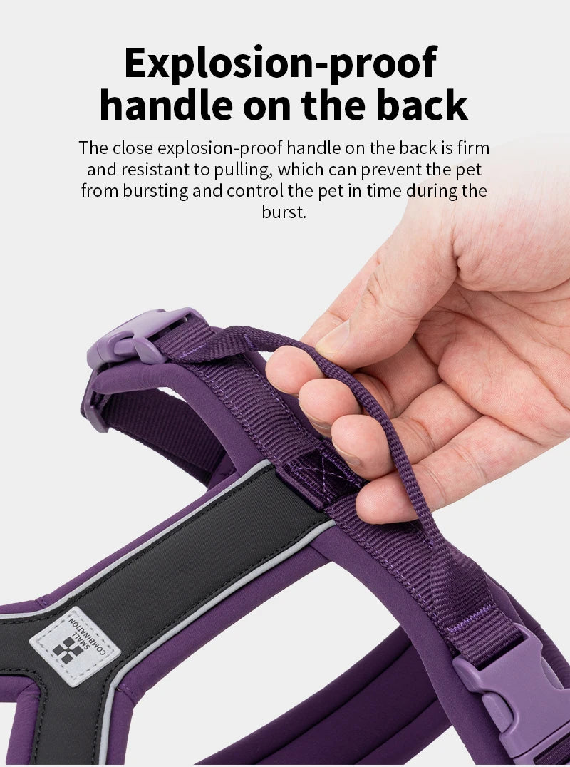 SMALL COMBINATION Dog Harness for Small Medium Large Dogs No Pull Reflective Dog Harness Adjustable Comfortable Outdoor Walking