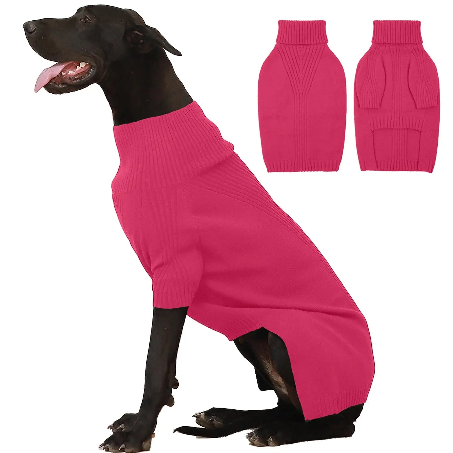 Dog Sweater Turtleneck Warm Knitwear For Large Dogs Thick Winter Cold Pet Clothes Soft Comfortable Fit Labrador Golden Retriever