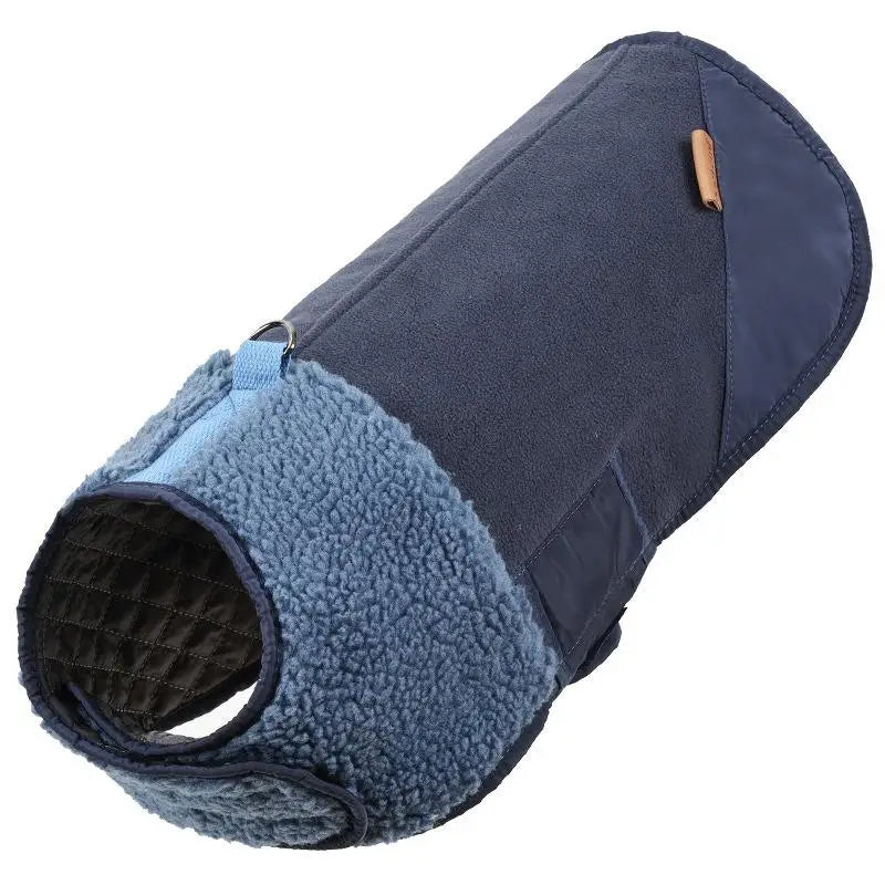 Dog Winter Warm Windproof Adjustable Lamb Fleece Jacket Thick Cotton Coat S M L XL Beige Brown Blue Army Green