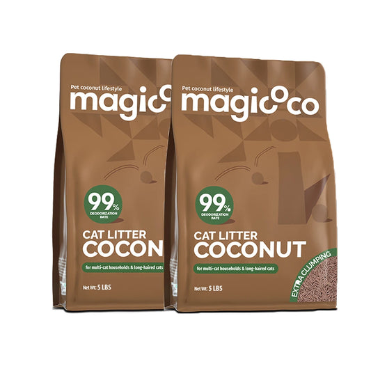 Coconut Cat Litter 10LBS 99% Deodorized Odor Control Low Tracking & Flushable Strong Clumbing Cat Litter Cat Sand