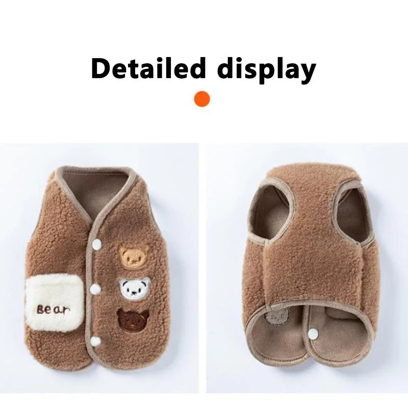 Pet Jacket Clothes For Autumn And Winter Cute Animal Small Dog Clothes Fleece Autumn Vest Fleece Puppy Warm Clothing Cat Clothes