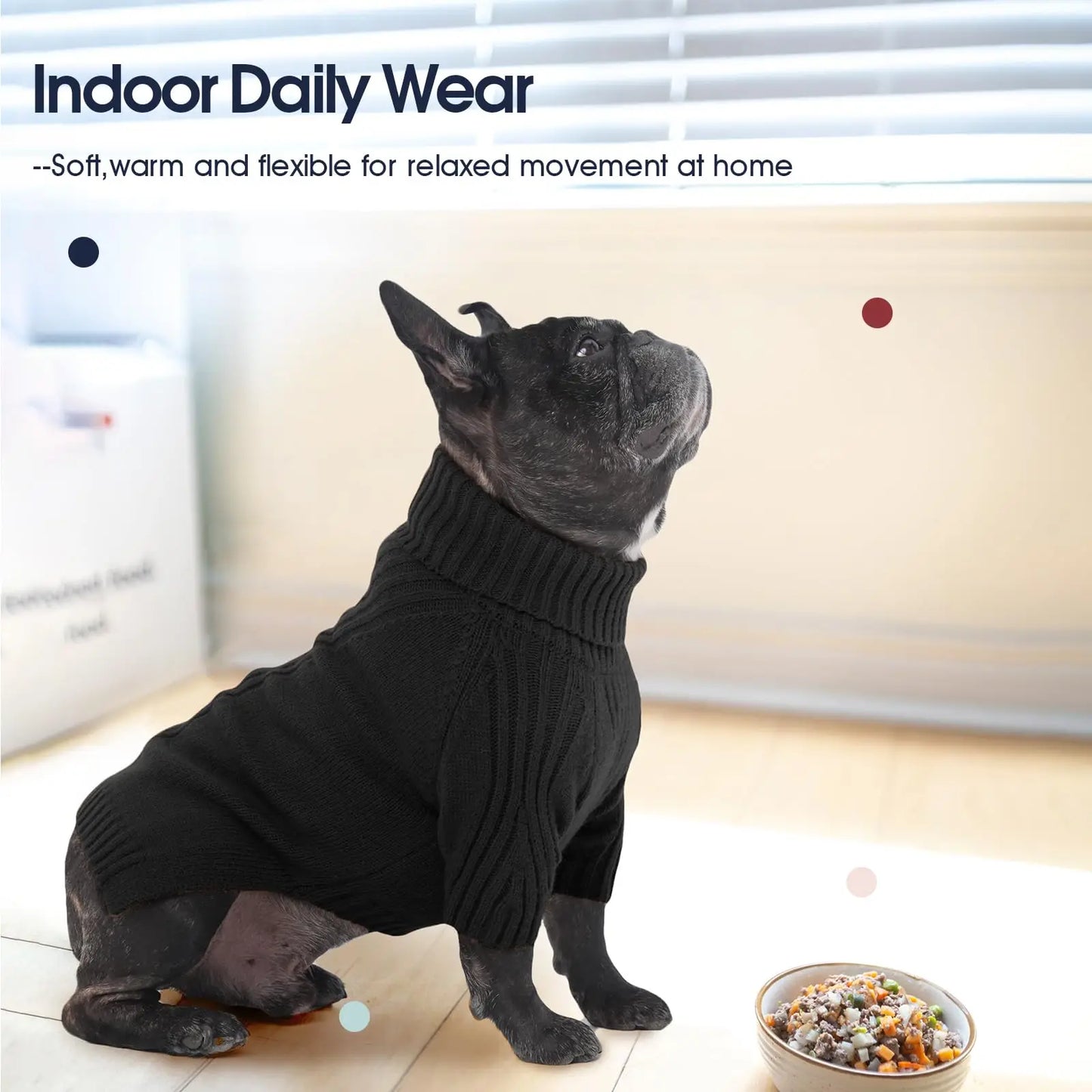 Dog Sweater Turtleneck Warm Knitwear For Large Dogs Thick Winter Cold Pet Clothes Soft Comfortable Fit Labrador Golden Retriever