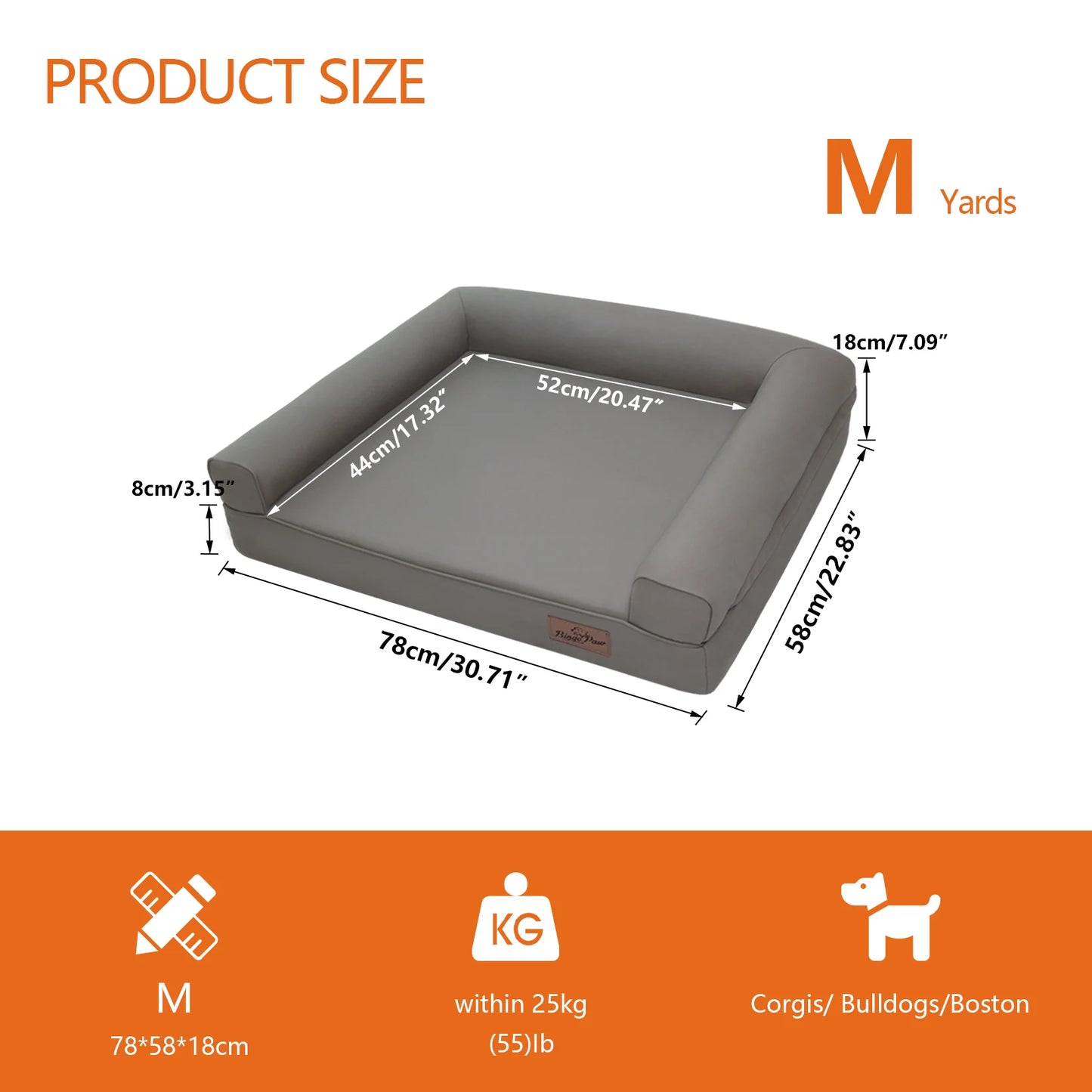 Extra Large Orthopedic Dog Bed Bolster Microfiber Leather Pet Dog Sofa Waterproof Couch Calming Bed with Removable Cover