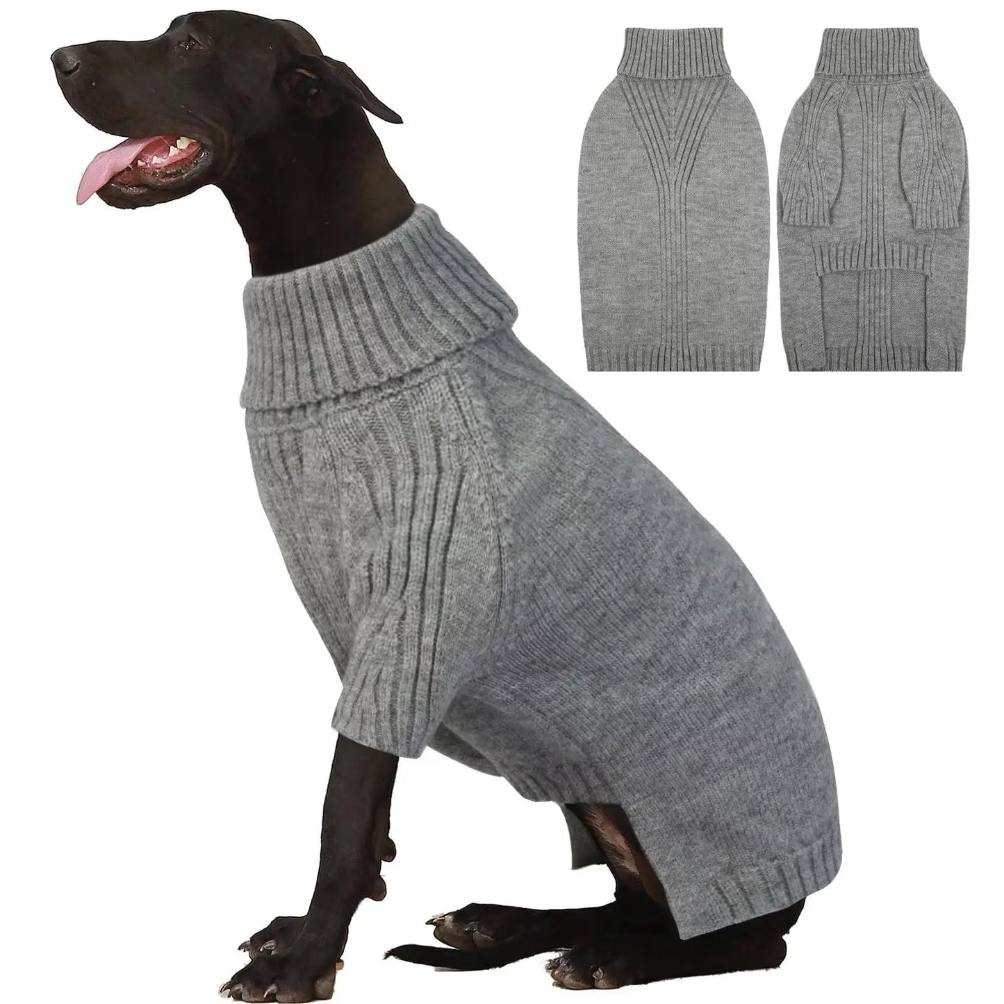 Dog Sweater Turtleneck Warm Knitwear For Large Dogs Thick Winter Cold Pet Clothes Soft Comfortable Fit Labrador Golden Retriever