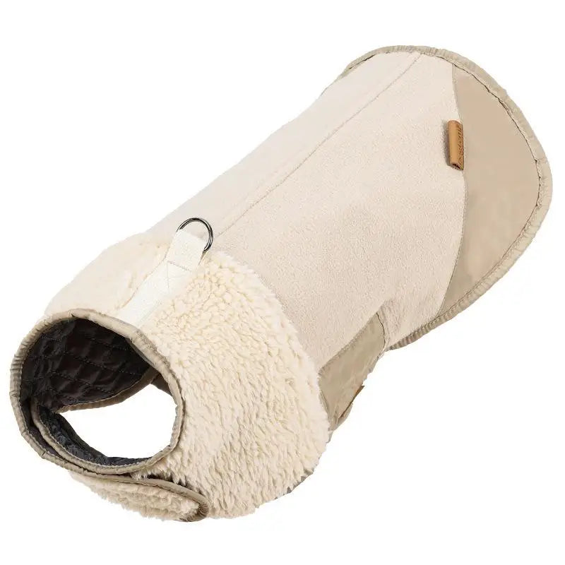 Dog Winter Warm Windproof Adjustable Lamb Fleece Jacket Thick Cotton Coat S M L XL Beige Brown Blue Army Green