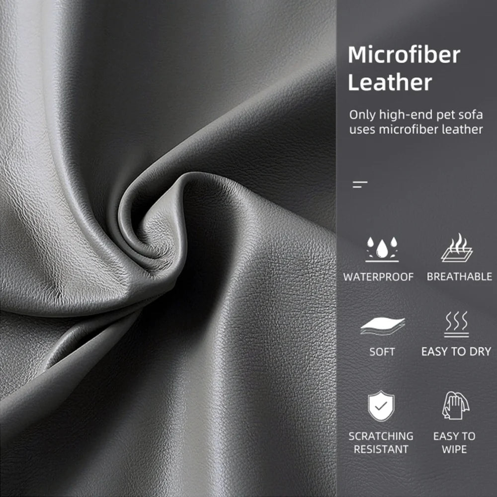 Extra Large Orthopedic Dog Bed Bolster Microfiber Leather Pet Dog Sofa Waterproof Couch Calming Bed with Removable Cover
