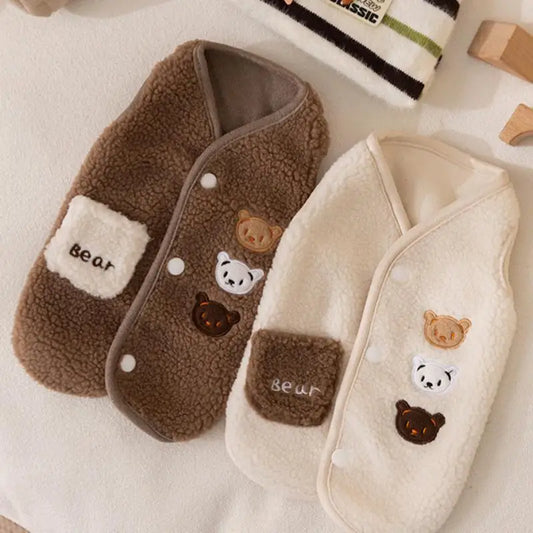Pet Jacket Clothes For Autumn And Winter Cute Animal Small Dog Clothes Fleece Autumn Vest Fleece Puppy Warm Clothing Cat Clothes